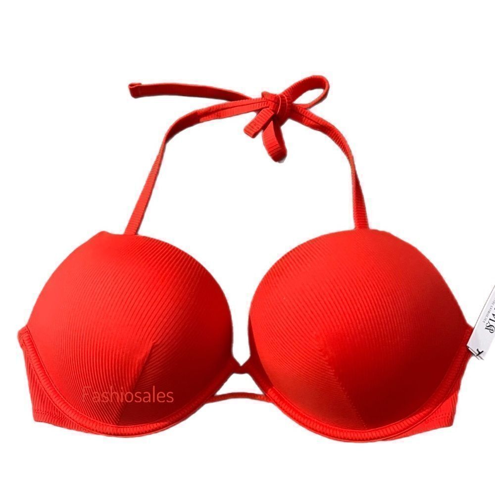 Victorias Secret Swim Bombshell Add-2-Cups Push Up Bikini Top Flame